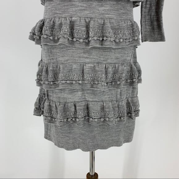 Anthropologie Leifsdottir Wool Blend Tiered Dress Gray Women's Size Large - Picture 3 of 11